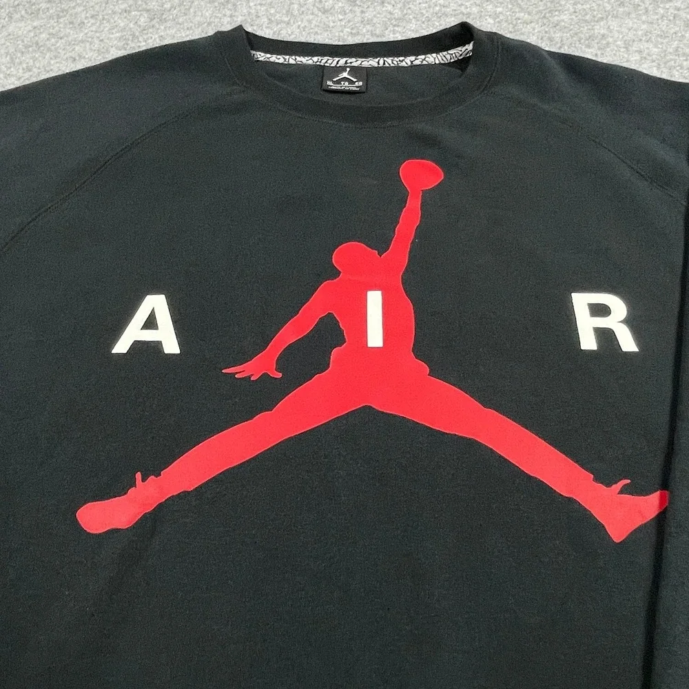 Jordan Mens Sweatshirt XL Black Jumpman Air Graphic Raglan Pullover